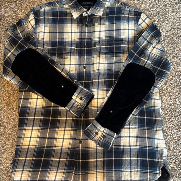 Banana Republic organic cotton plaid shirt with corduroy accents - Picture 2 of 4